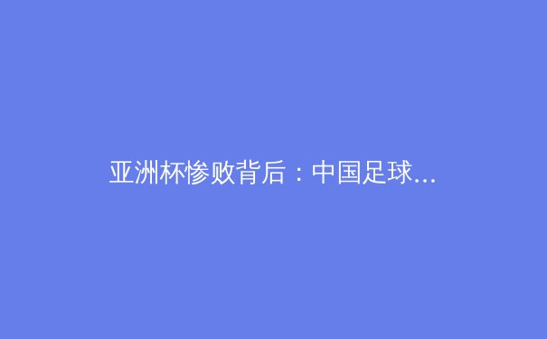 亚洲杯惨败背后：中国足球青训体系缺失与职业化改革困局 - 3